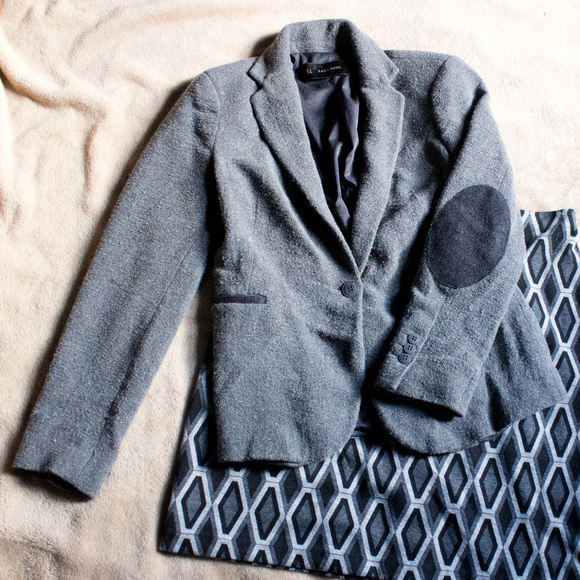 Zara Jackets & Blazers - Zara Blazer elbow patches Soft Gray GUC